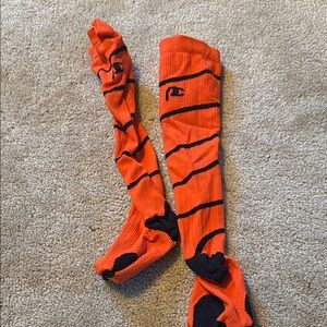 Orange and Black Striped Socks